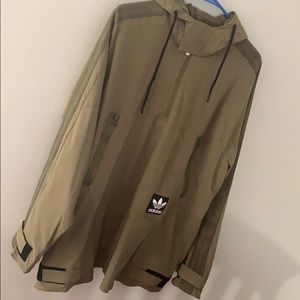 Heavy green Adidas anorak windbreaker